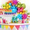 Green Blue Yellow Orange Balloon Arch, Rainbow Balloon Garland with Rose Red Yellow Orange Blue Green Latex Balloons Rose Red Foil Balloons for Birthday Aloha Luau Fiesta Party Decorations